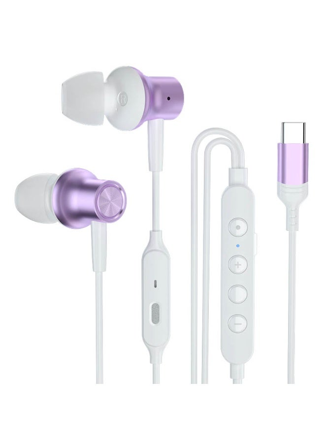 سماعات أذن سلكية من النوع C لتغيير الصوت، سماعات كاريوكي داخل الأذن مع بطاقة صوت وأزرار للتحكم في مستوى الصوت لتأثيرات متعددة المزاج، مناسبة للبث المباشر وتسجيل الغناء، موسيقى ألعاب عالية الجودة بتقنية ستيريو ثلاثية الأبعاد مع خاصية إلغاء الضوضاء الصوتية الاستباقية - Image 1